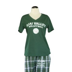 Green V-Neck Volleyball Tee